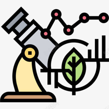 生物技术显微镜生物技术5线颜色图标图标
