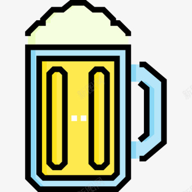 啤酒墨西哥33线性颜色图标图标