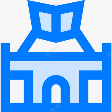 图书馆城市便利设施3蓝色图标图标