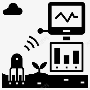 传感器空气土壤传感器数据农业图标图标