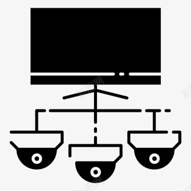 数据安全保护闭路电视摄像机保护图标图标
