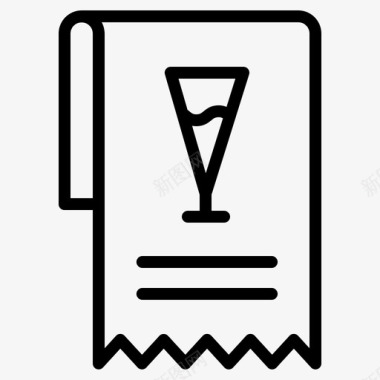 收据收据酒吧账单图标图标