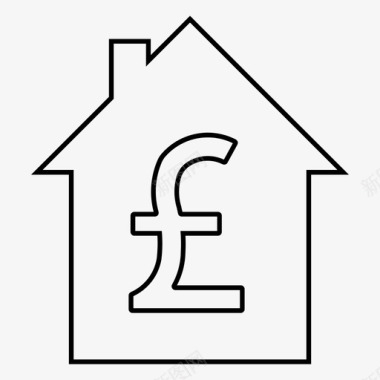 英镑抵押贷款房地产金融图标图标