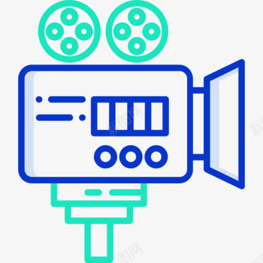 矢量摄影机电影摄影机电影院65轮廓颜色图标图标