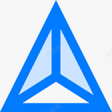 金字塔3d4蓝色图标图标