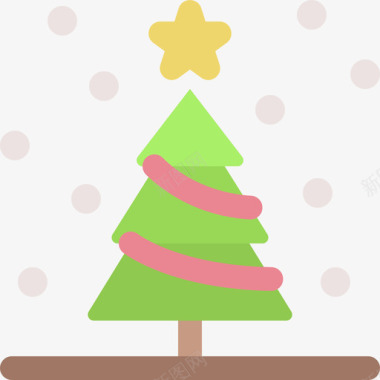 圣诞树冬季104平坦图标图标