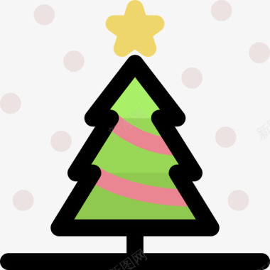 圣诞树冬季101线形颜色图标图标