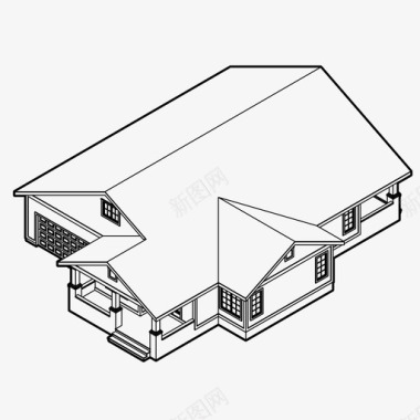 秋天小屋小屋建筑家图标图标