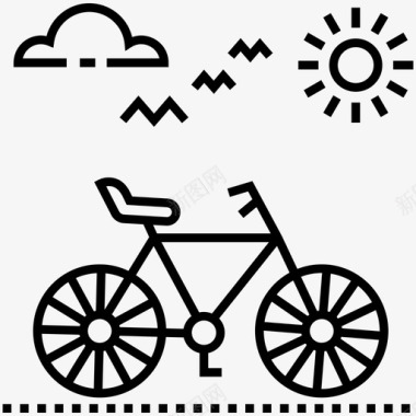 自行车自行车比赛健康活动图标图标