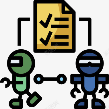 自动化工程分析机器人工程6线性颜色图标图标