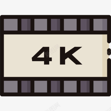 4K指示牌4k80电影院线性颜色图标图标