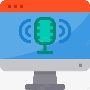 PSD网站麦克风网站和windows界面4扁平图标图标
