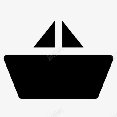 纸船儿童折纸图标图标