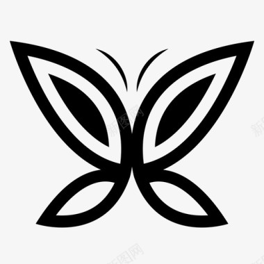 蝴蝶形状纹身蝴蝶符号图标图标