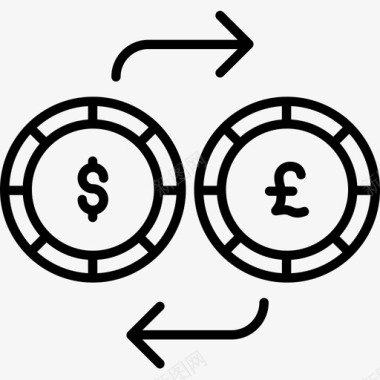 金融汇兑金融116线性图标图标