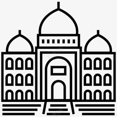 泰姬陵印度建筑印度文化图标图标