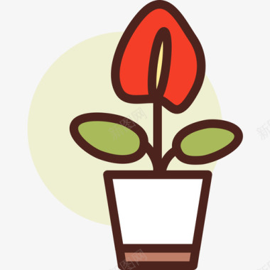 红掌植物28线形颜色图标图标