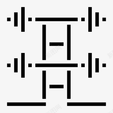 泰拳杠铃健身健身房图标图标