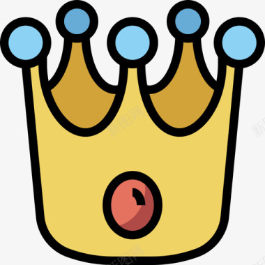 皇冠游戏元素14线条颜色图标图标