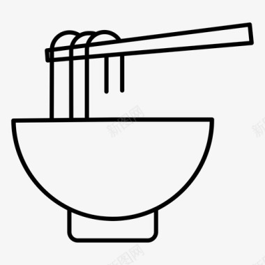 亚洲食品碗筷子图标图标