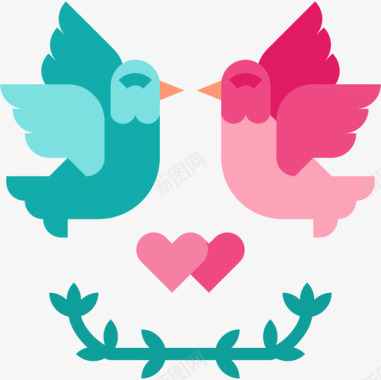 鸽子婚礼爱情故事3平淡图标图标