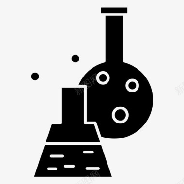 科学化学品烧杯化学烧瓶图标图标