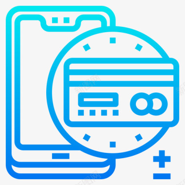 种植技术3图标信用卡智能手机技术3梯度图标图标