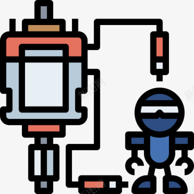 工程机器电子机器人工程6线性颜色图标图标