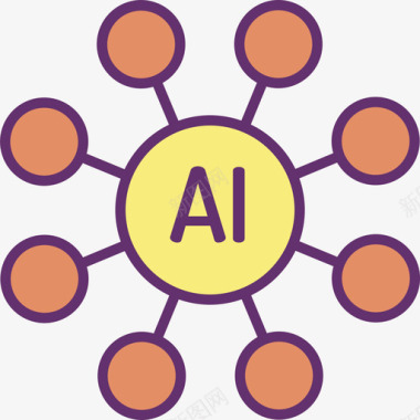 人工智能识别人工智能54线性颜色图标图标