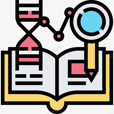 铅笔线书生物技术5线颜色图标图标