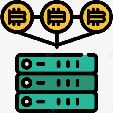 比特币增值比特币比特币105线性颜色图标图标