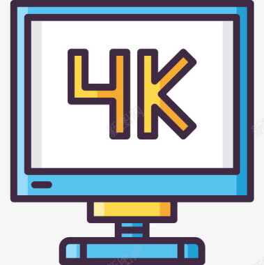 4K指示牌4k电影视频制作18线性彩色图标图标