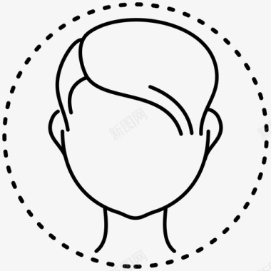 圆脸颧骨脸型图标图标