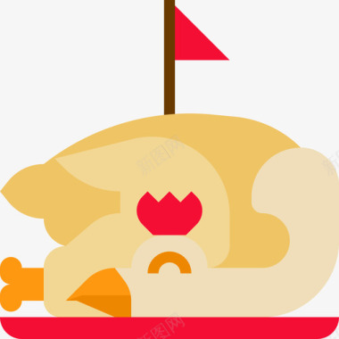 鸡肉中国传统2扁平图标图标