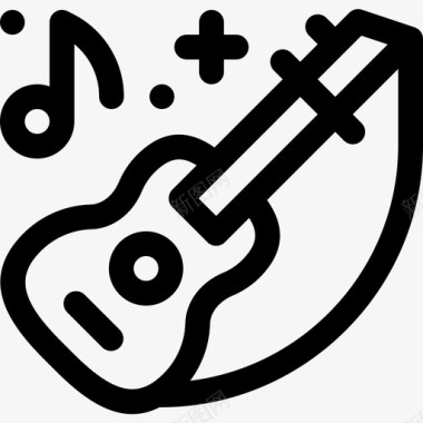 原声吉他音乐多媒体5线性图标图标
