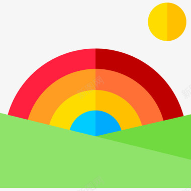 彩虹风景61平坦图标图标