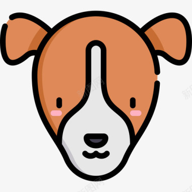 杰克拉塞尔梗6只狗直线颜色图标图标