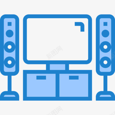 音响影院69蓝色图标图标
