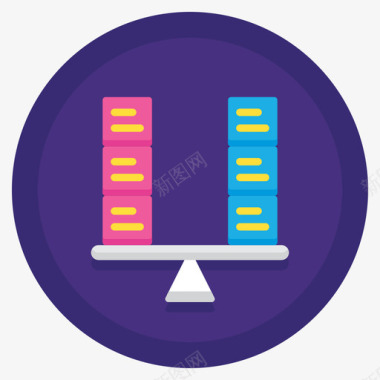 天平信息图3扁平圆形图标图标