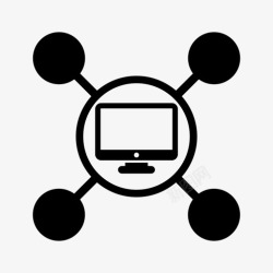 计算机网络技术计算机连接数字互联网图标高清图片