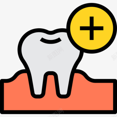 小牙齿牙齿牙齿35线形颜色图标图标