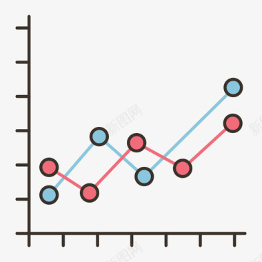 拼图信息图折线图信息图4线颜色图标图标