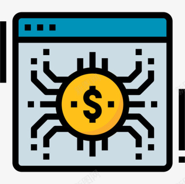 网页数字货币3线颜色图标图标