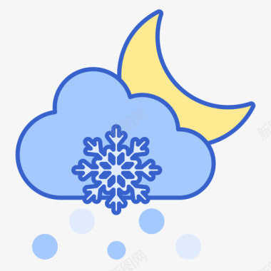 天气下雪221天气线形颜色图标图标