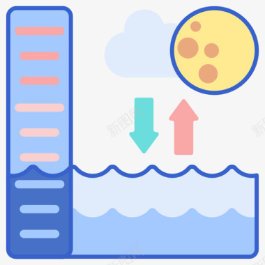 天气潮汐221天气线性颜色图标图标