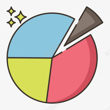 矢量数据分析图标饼图数据分析12线性颜色图标图标
