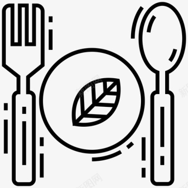 绿色食品餐具生态食品图标图标