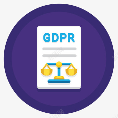 行为准则gdpr36扁平循环图标图标