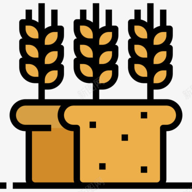 面包袋子设计面包早餐31原色图标图标