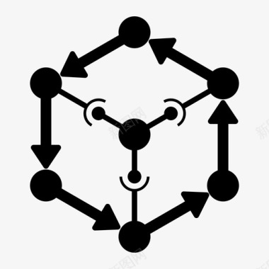 网络分析连接节点图标图标